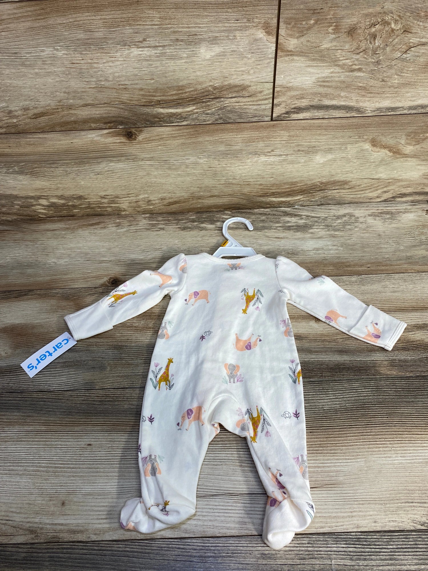 NEW Carter's Animal Print Sleeper White sz Newborn