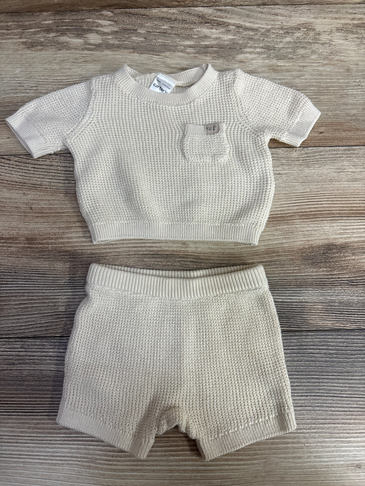 Carter's 2pc Knit Shirt & Short Set Ivory sz Newborn