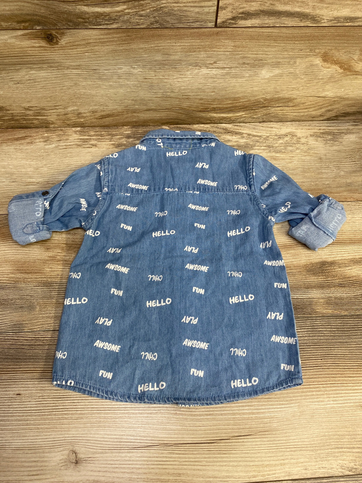 Juniors Chambray Button Up Shirt Blue sz 2-3T - Me n Mommy To Be