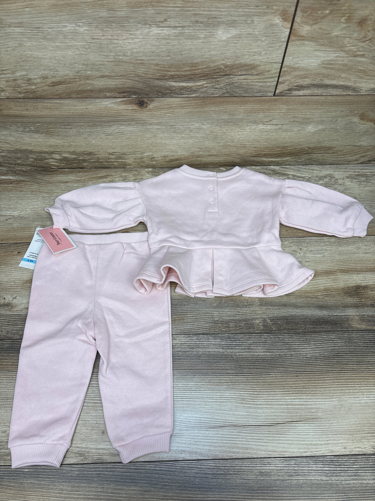 NEW Juicy Couture 2pc Peplum Sweatshirt & Joggers Set Pink sz 6/9m