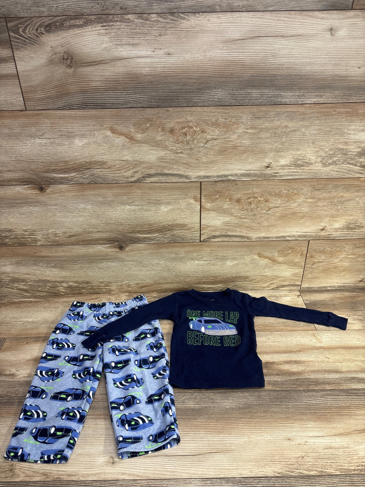 Simple Joys 2pc Race Car Pajama Set Navy sz 2T