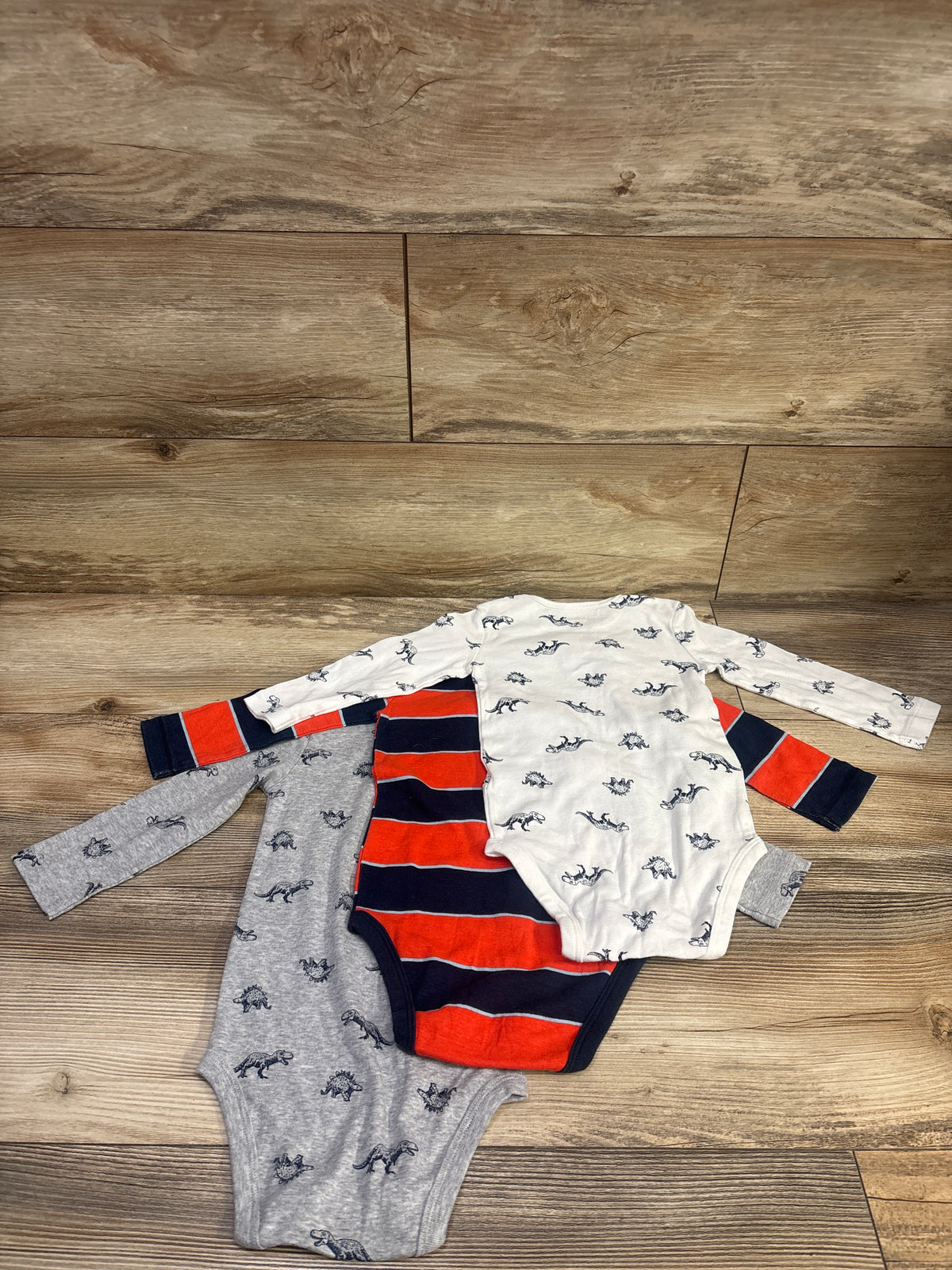 Carter's 3pk Long Sleeve Bodysuit Set Grey sz 18m