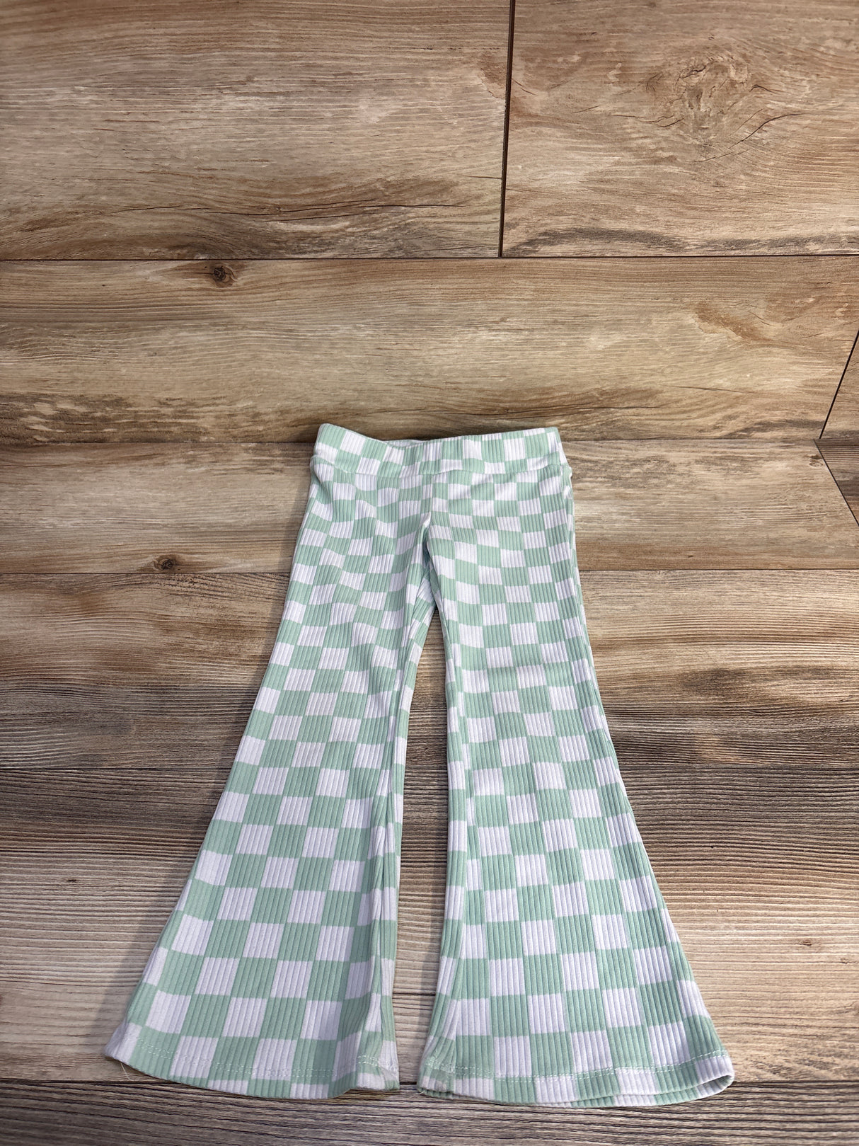 Derek Heart Checkered Flare Leggings Green sz 4T