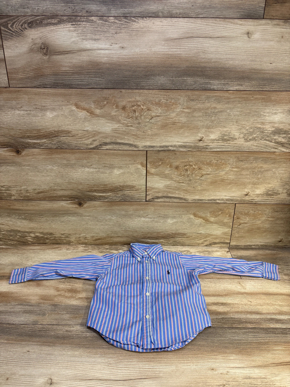 Ralph Lauren Striped Button Down Shirt Blue sz 2T