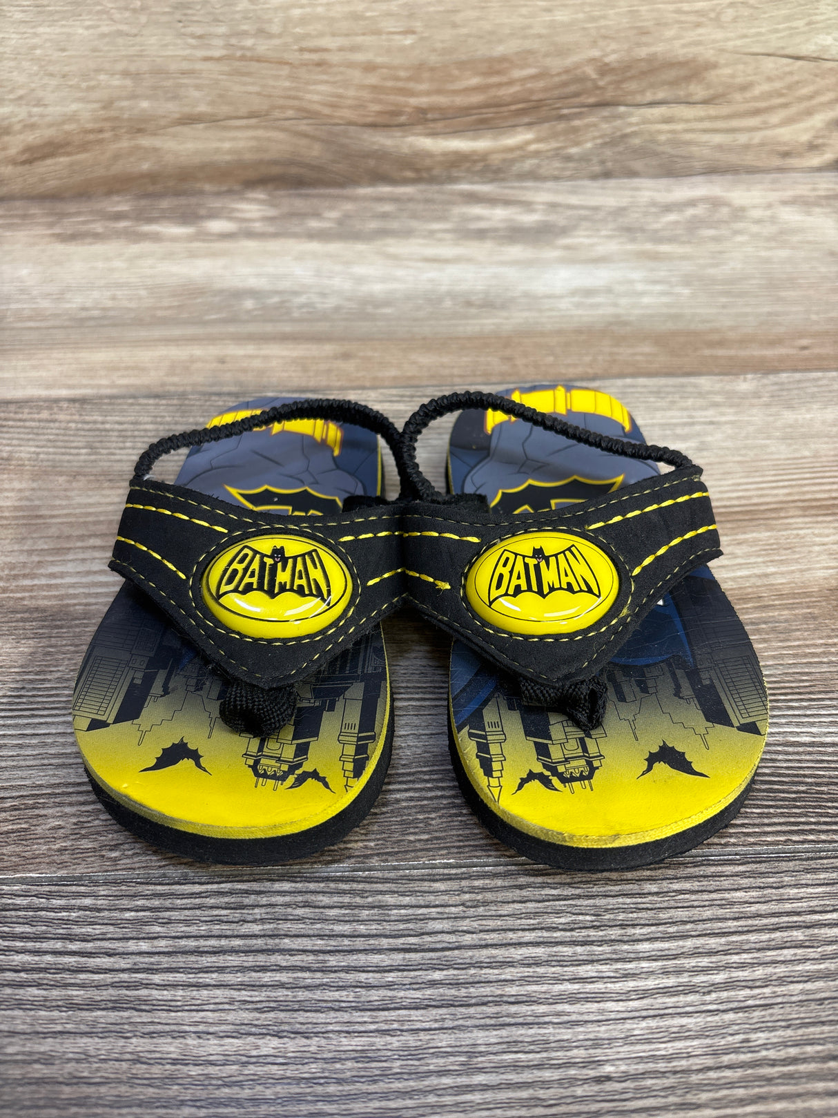 Batman Light Up Flip Flop Sandals Black sz 7-8c
