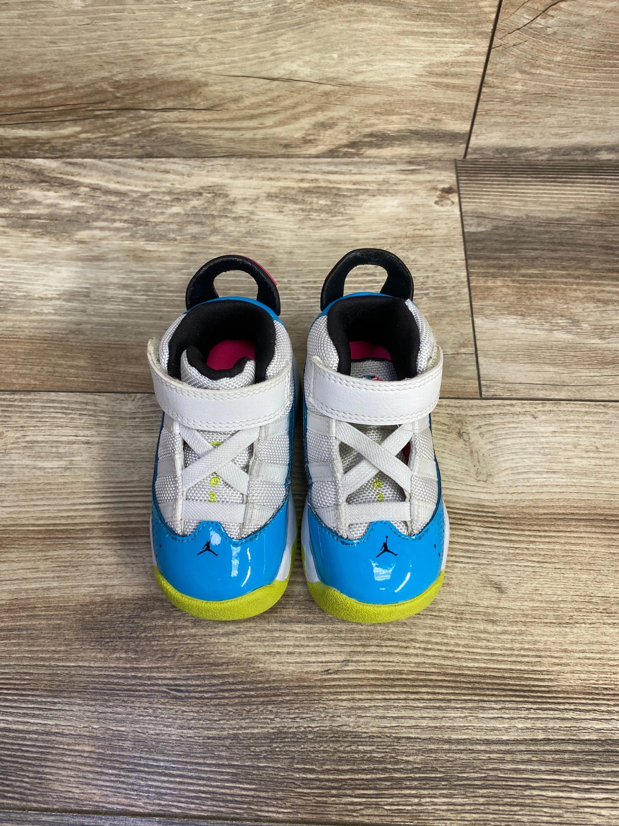 Air Jordan 6 Rings TD 'White Light Blue Fury' Sneakers sz 5c