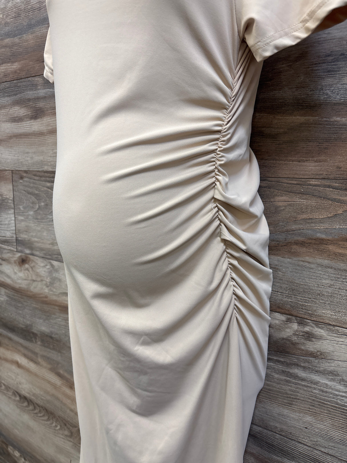 Shein Maternity Bodycon Maxi Dress Beige sz Medium