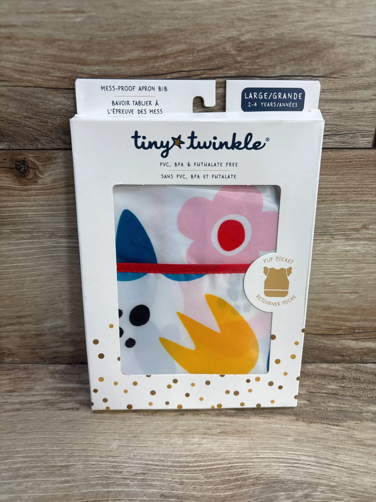 NEW Tiny Twinkle Mess-Proof & Waterproof Baby Bib/Apron with Ruffled Shoulder