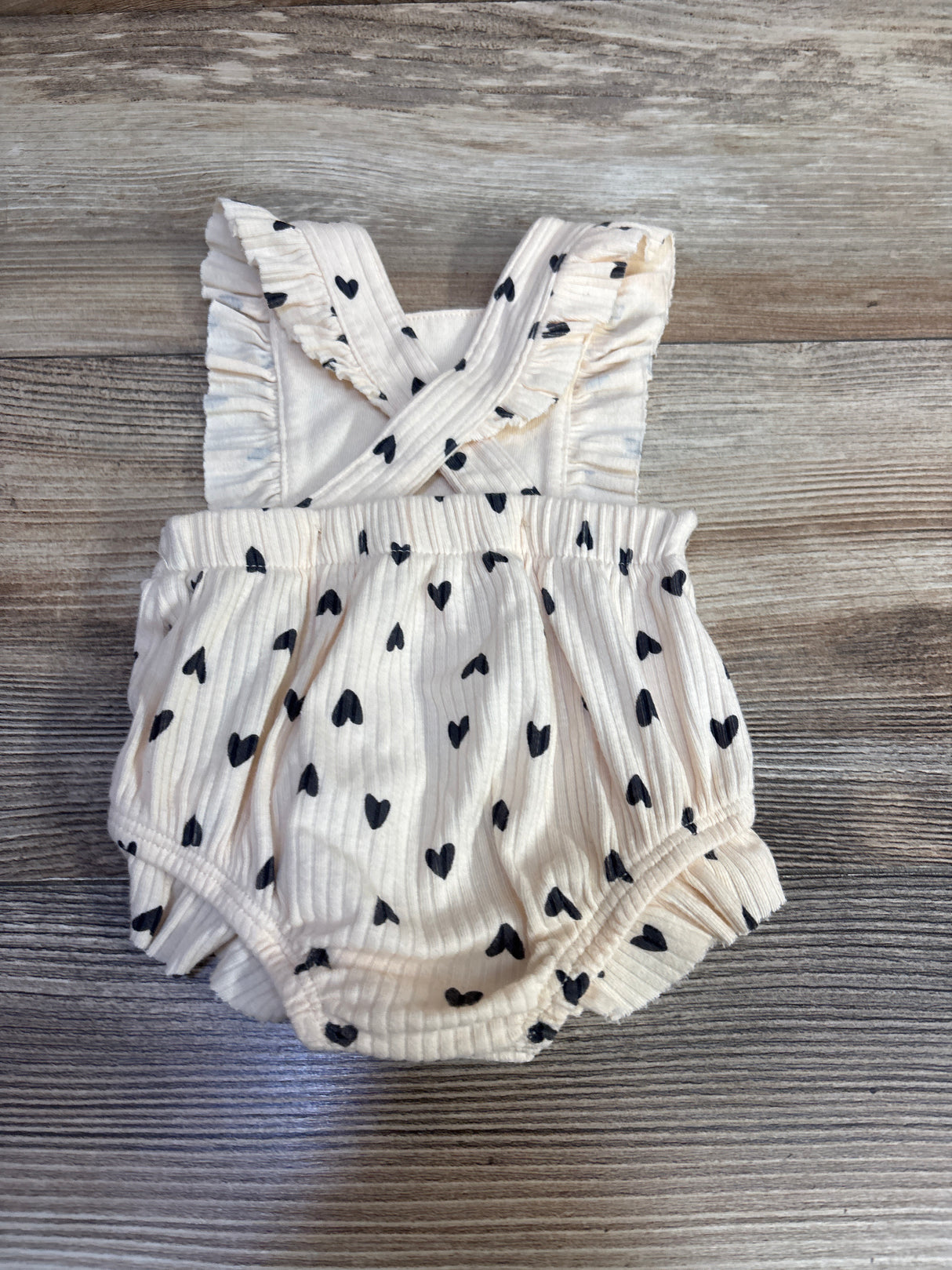 Cat & Jack Ribbed Bubble Romper Cream sz Newborn