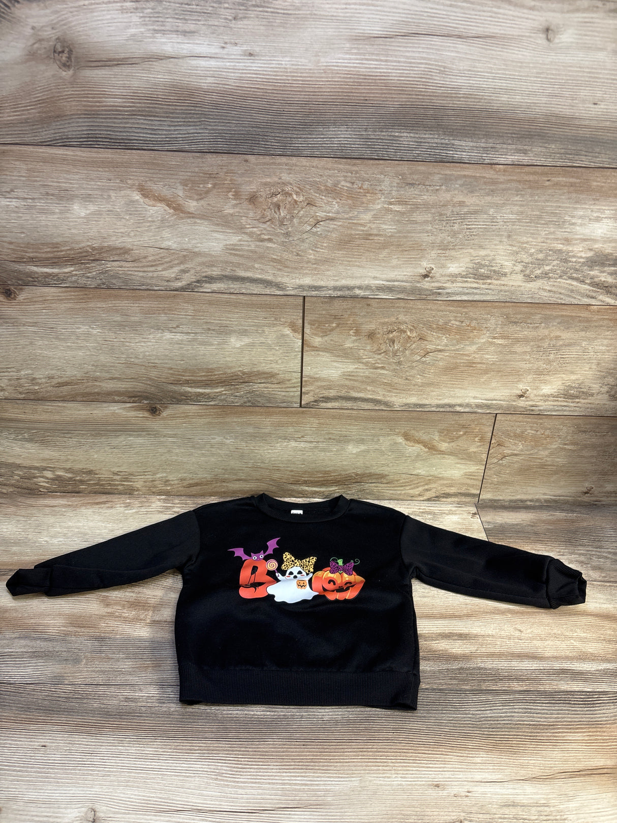 Shein 'Boo' Halloween Pullover Sweatshirt Black sz 4T
