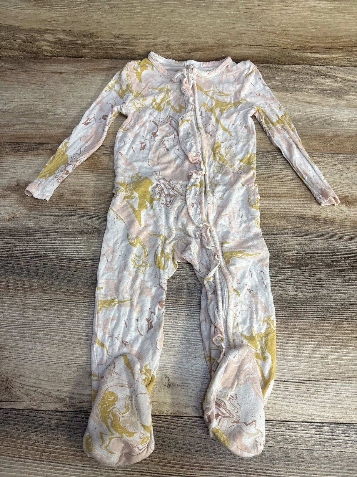 Angel Dear Ruffle Footie White sz 12-18m - Me n Mommy To Be
