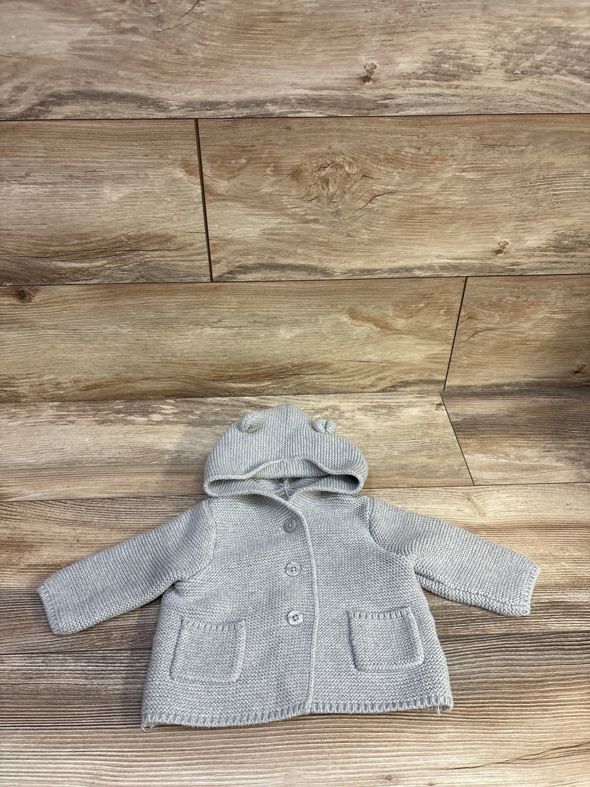 Baby Gap Knit Hooded Cardigan Grey sz 3-6m