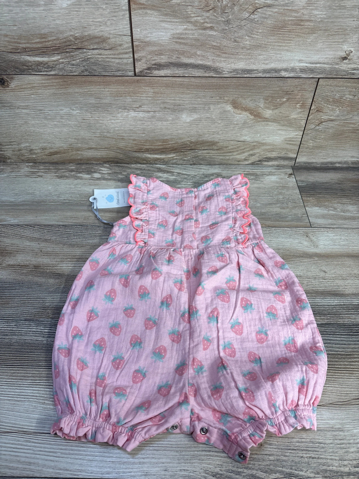 NEW Cloud Island Strawberry Scallop Tank Romper Pink sz 18m