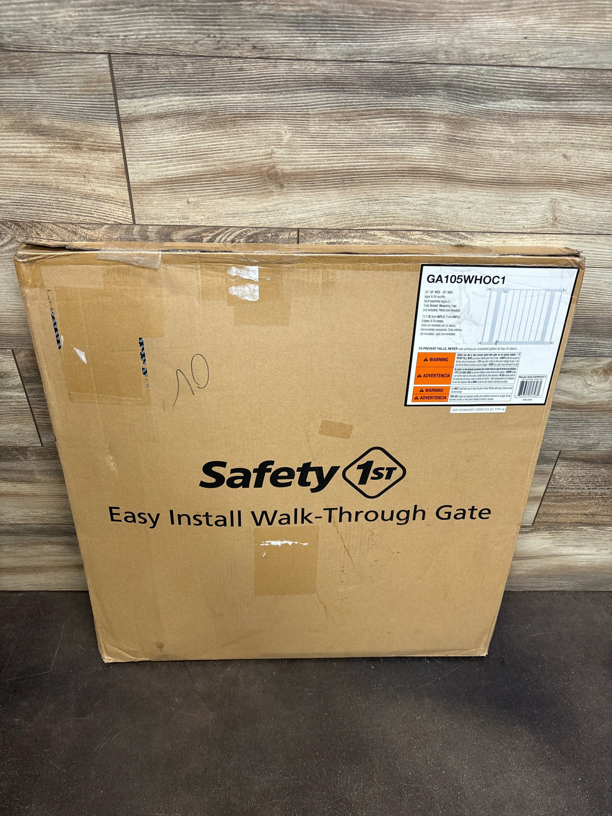 Safety 1st Easy Install Walk Thru Baby Gate 29-38'' White