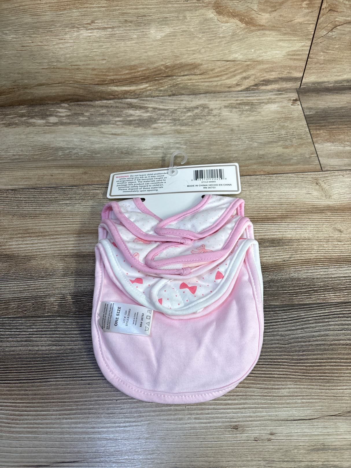 NEW Duck Duck Goose Bibs 5pk Pink sz 0-9m