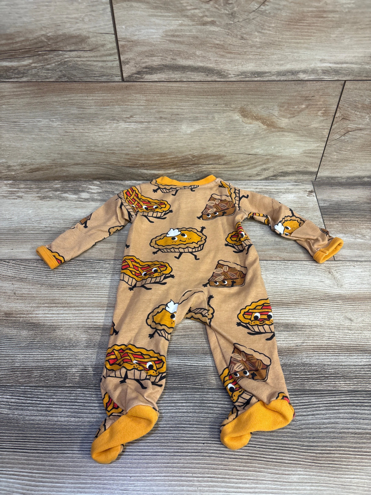 Honest Baby Pie Print Sleeper Orange sz Newborn