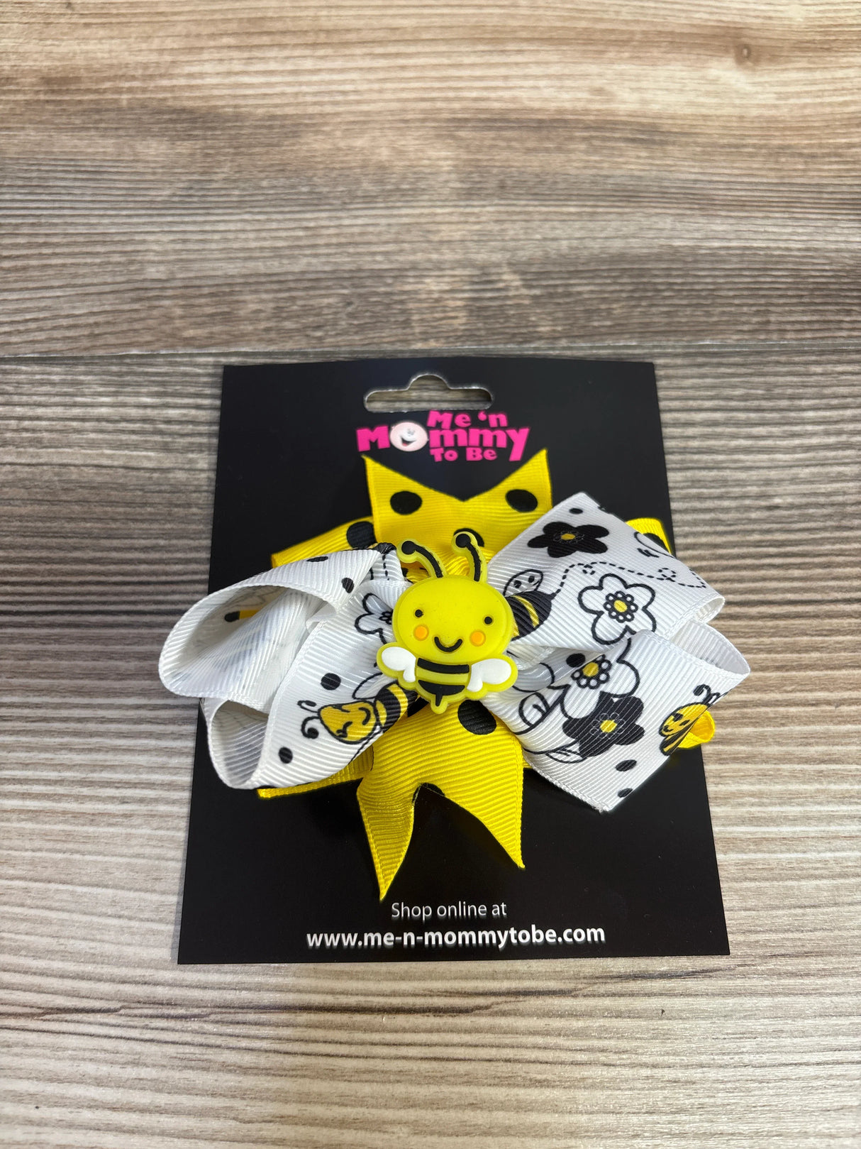 NEW Double Bow w/ Bumble Bee Applique