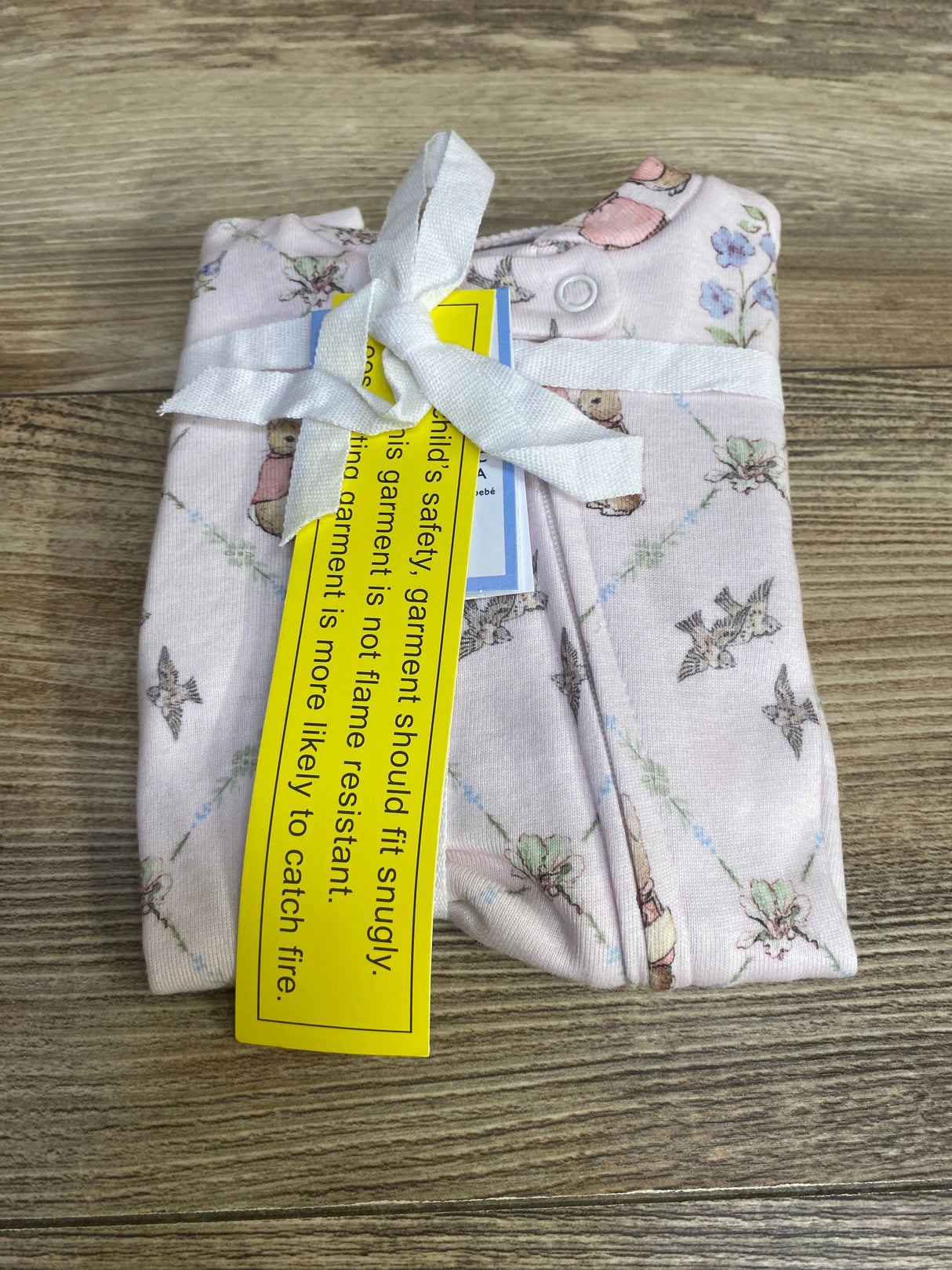NEW Pottery Barn Kids Peter Rabbit Flopsy Organic Pajama Pink sz 0-3m - Me n Mommy To Be