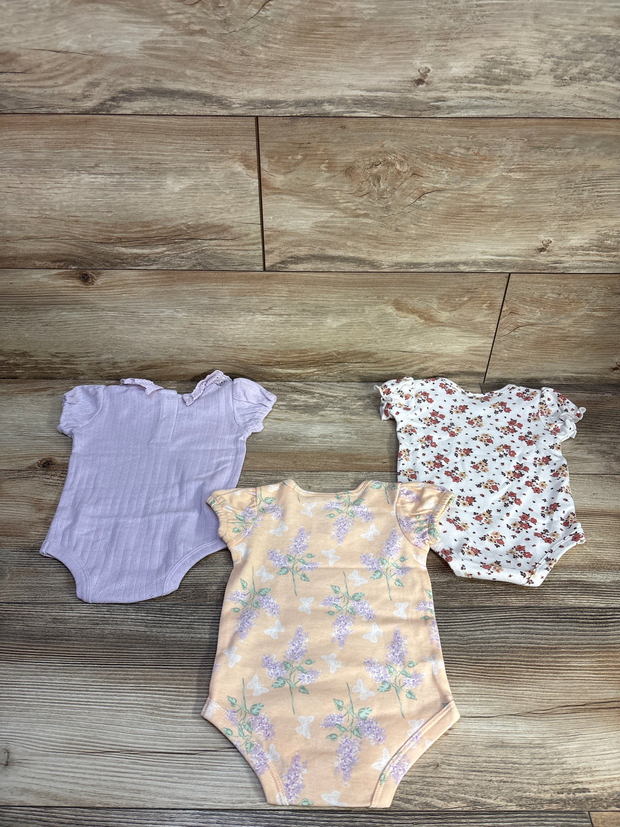 Nicole Miller 3pk Puff Sleeve Bodysuits White sz 3/6m