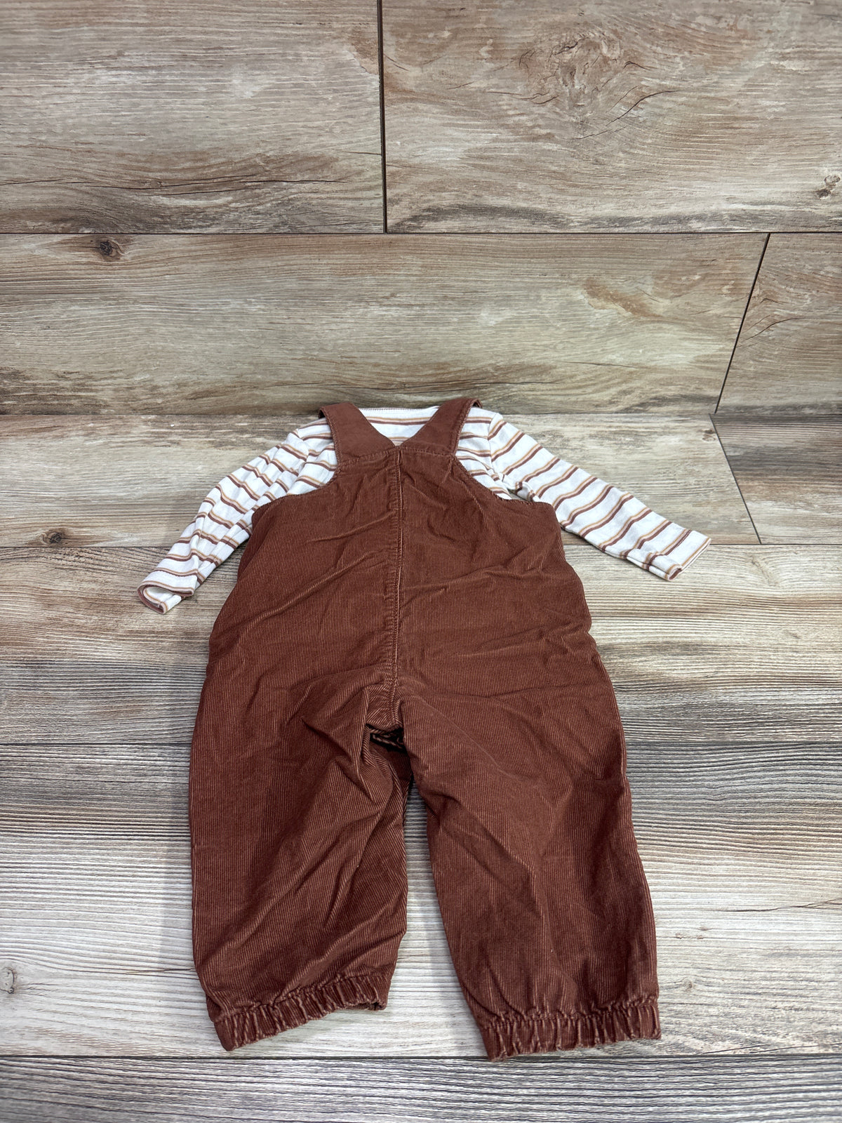 Just One You 2pc Turkey Corduroy Overalls Set White sz 9m