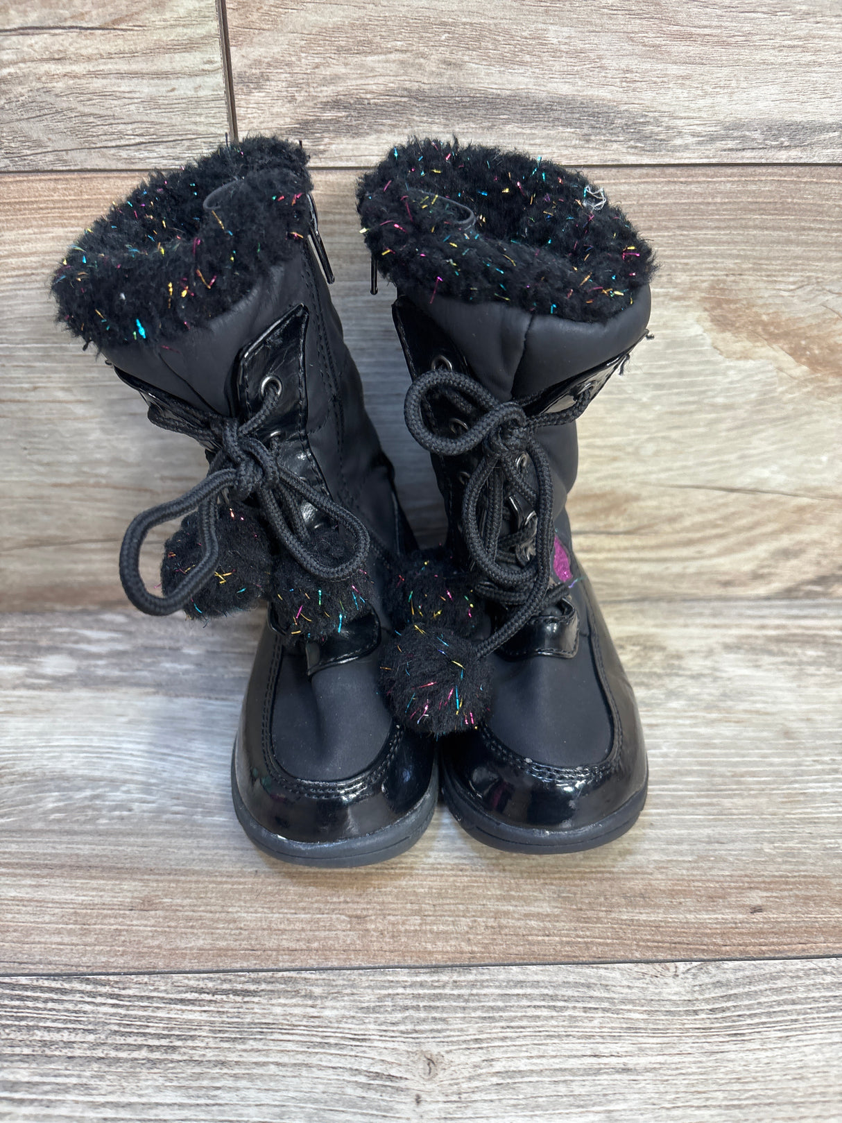 Totes Sweetheart Winter Boots Candy Black sz 6c