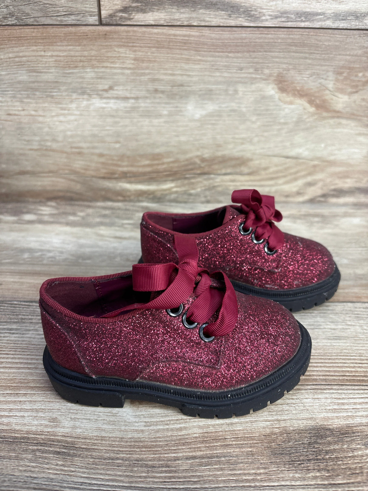Cat & Jack Phoebe Oxford Shoes Red Glitter sz 6c