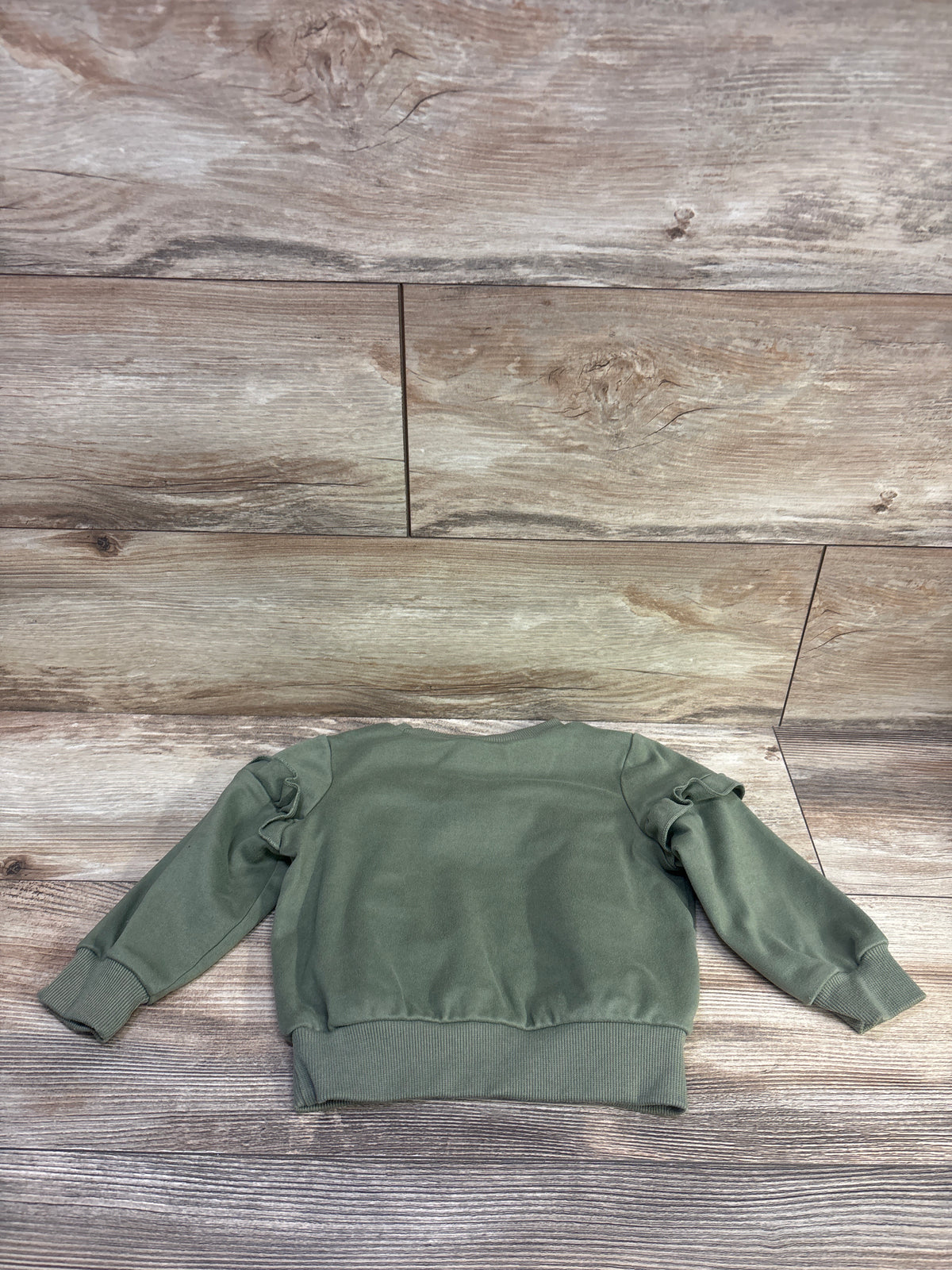Just Lizzy Ruffled Pullover Sweatshirt Green sz 2T