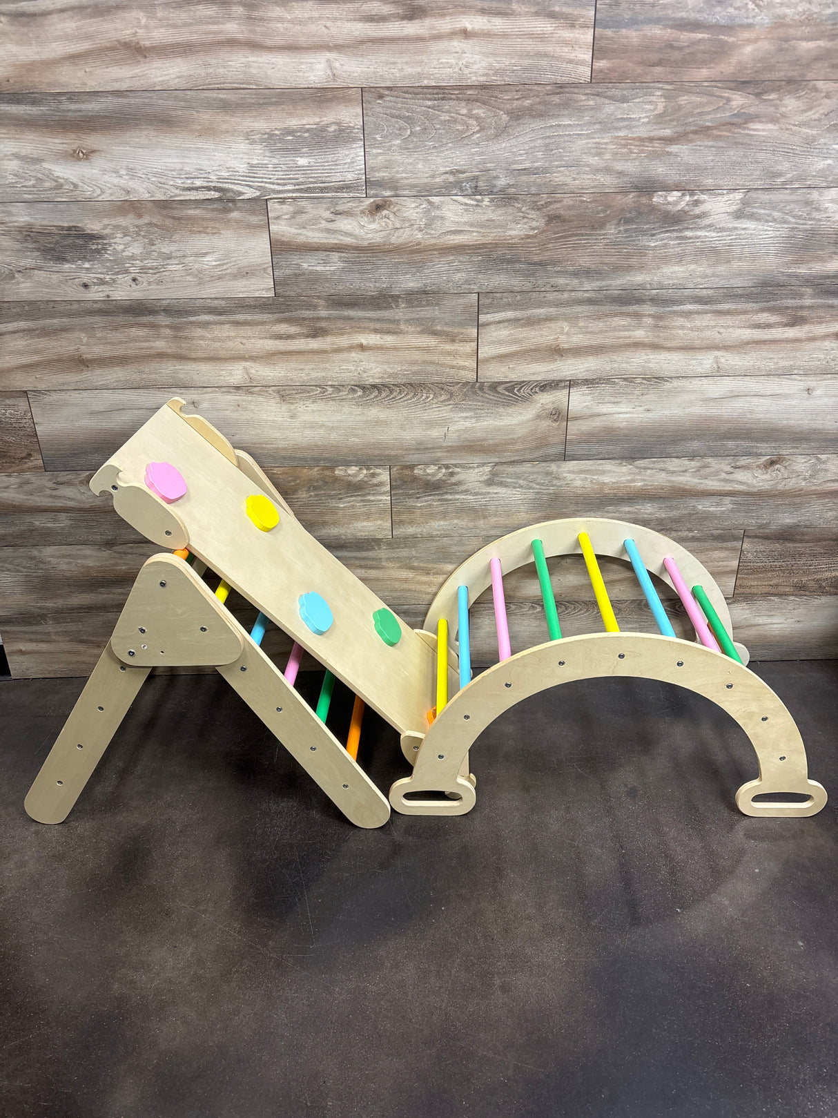 Tiny Land Pikler Triangle 7-in-1 Montessori Climbing Set