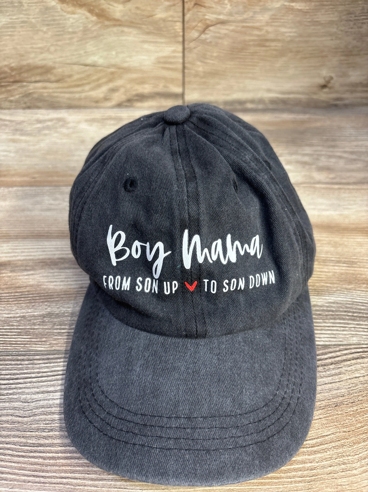 'Boy Mama From Son Up To Son Down' Denim Maternity Cap Grey One Size