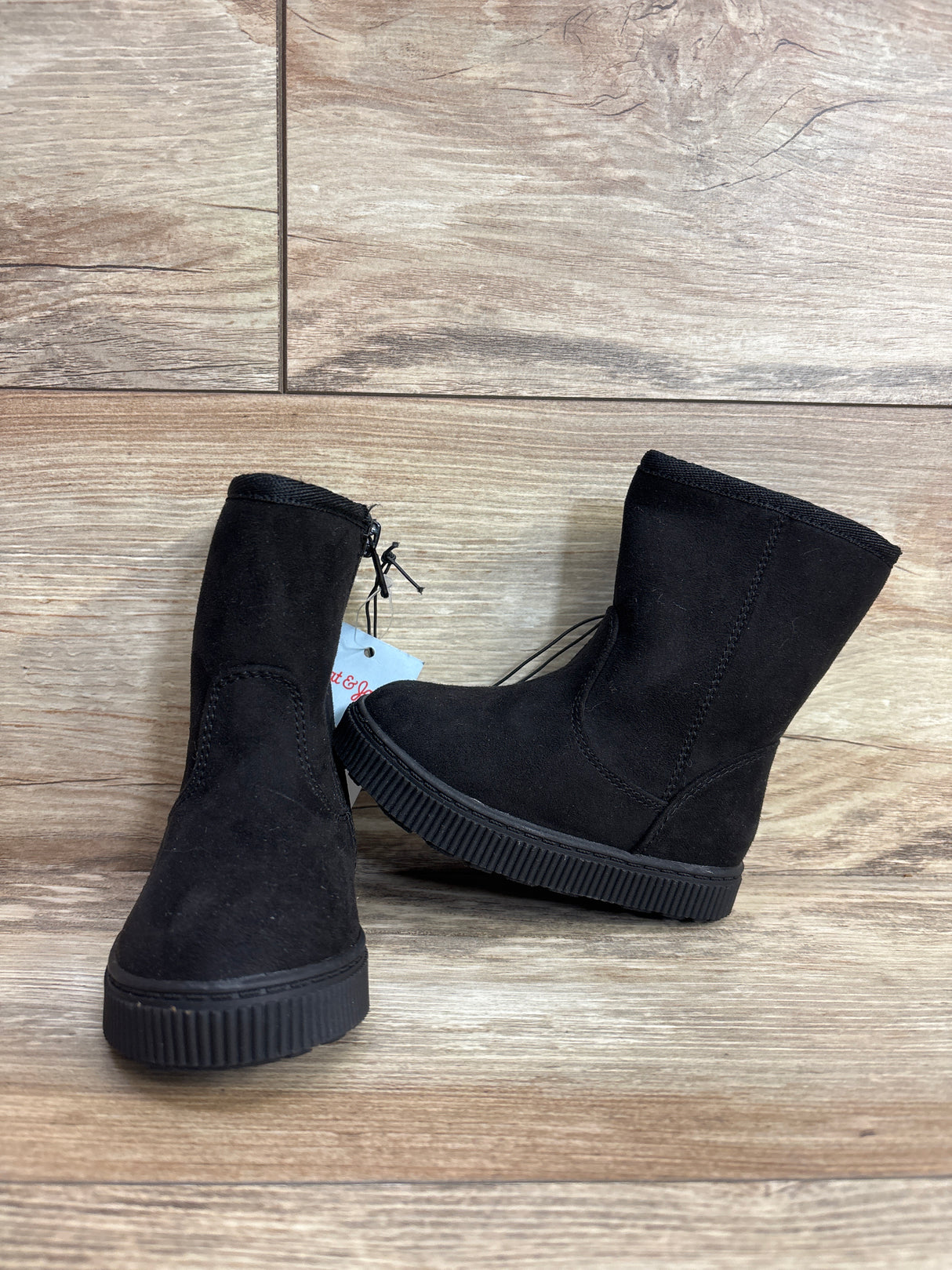 NEW Cat & Jack Pip Shearling Style Boots Black sz 5c