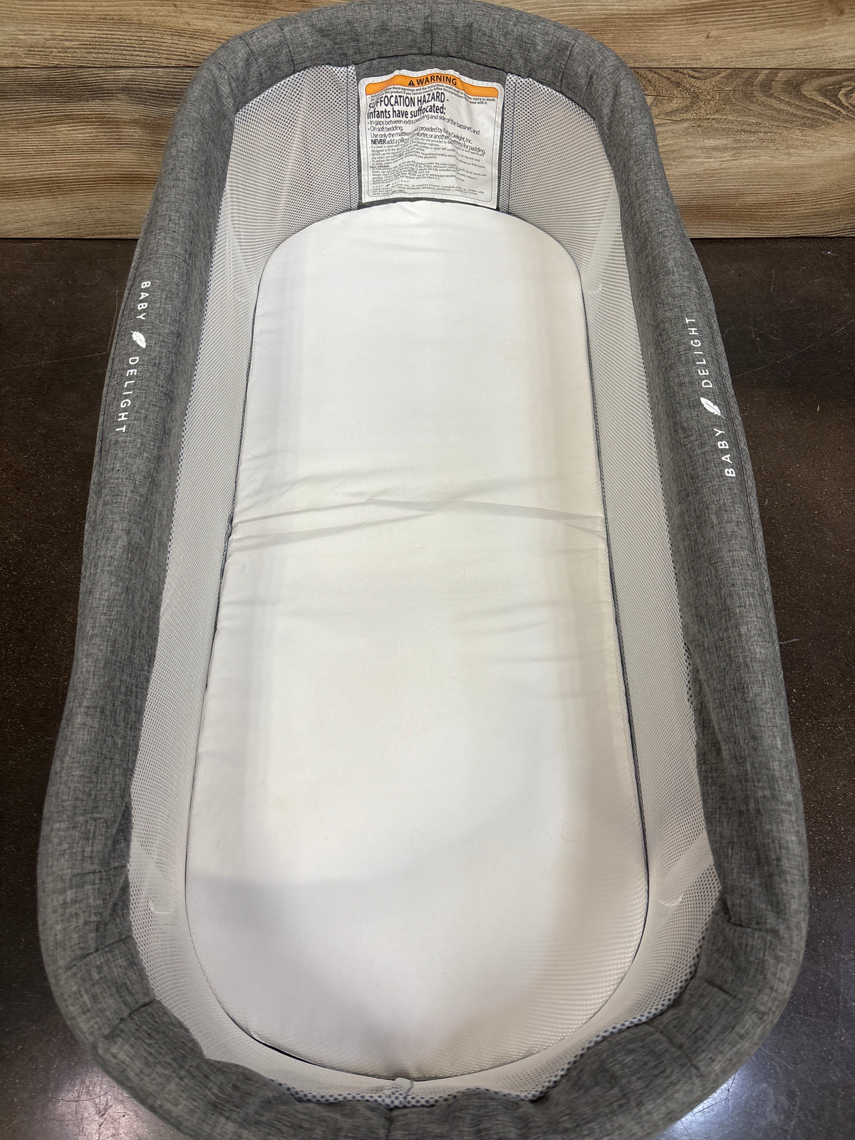 Baby Delight Snuggle Nest Portable Infant Bassinet Grey