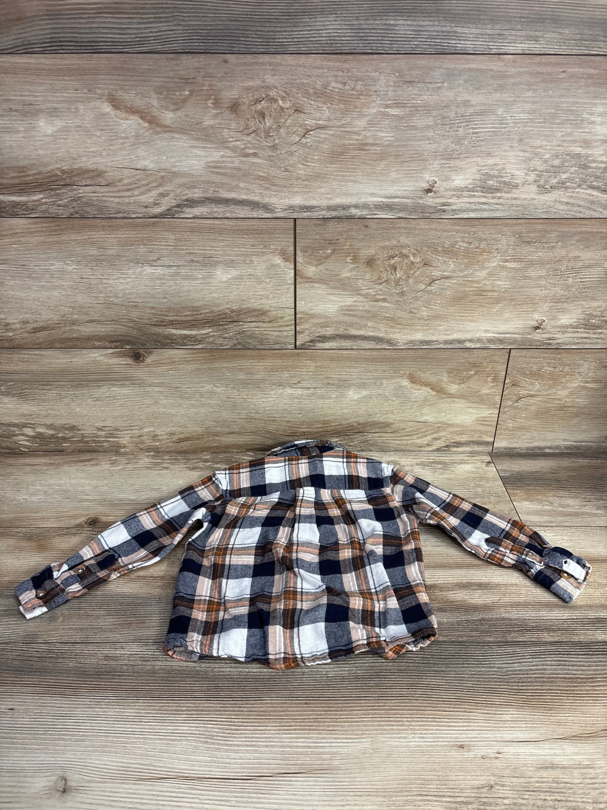 Copper Denim Plaid Button Up Shirt Brown sz 3T