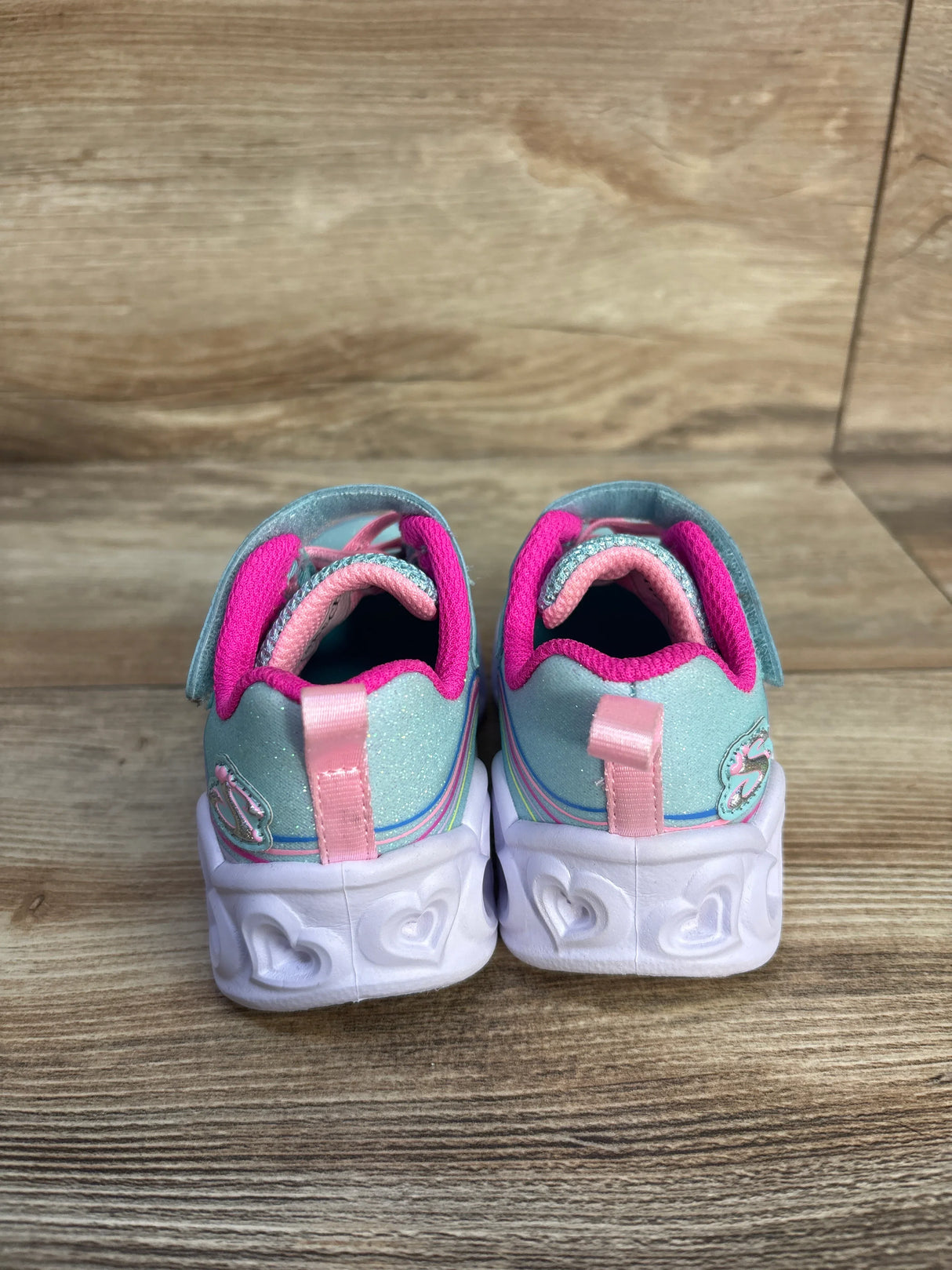 Sketchers Heart Light Up Retro Sneakers Blue sz 5c