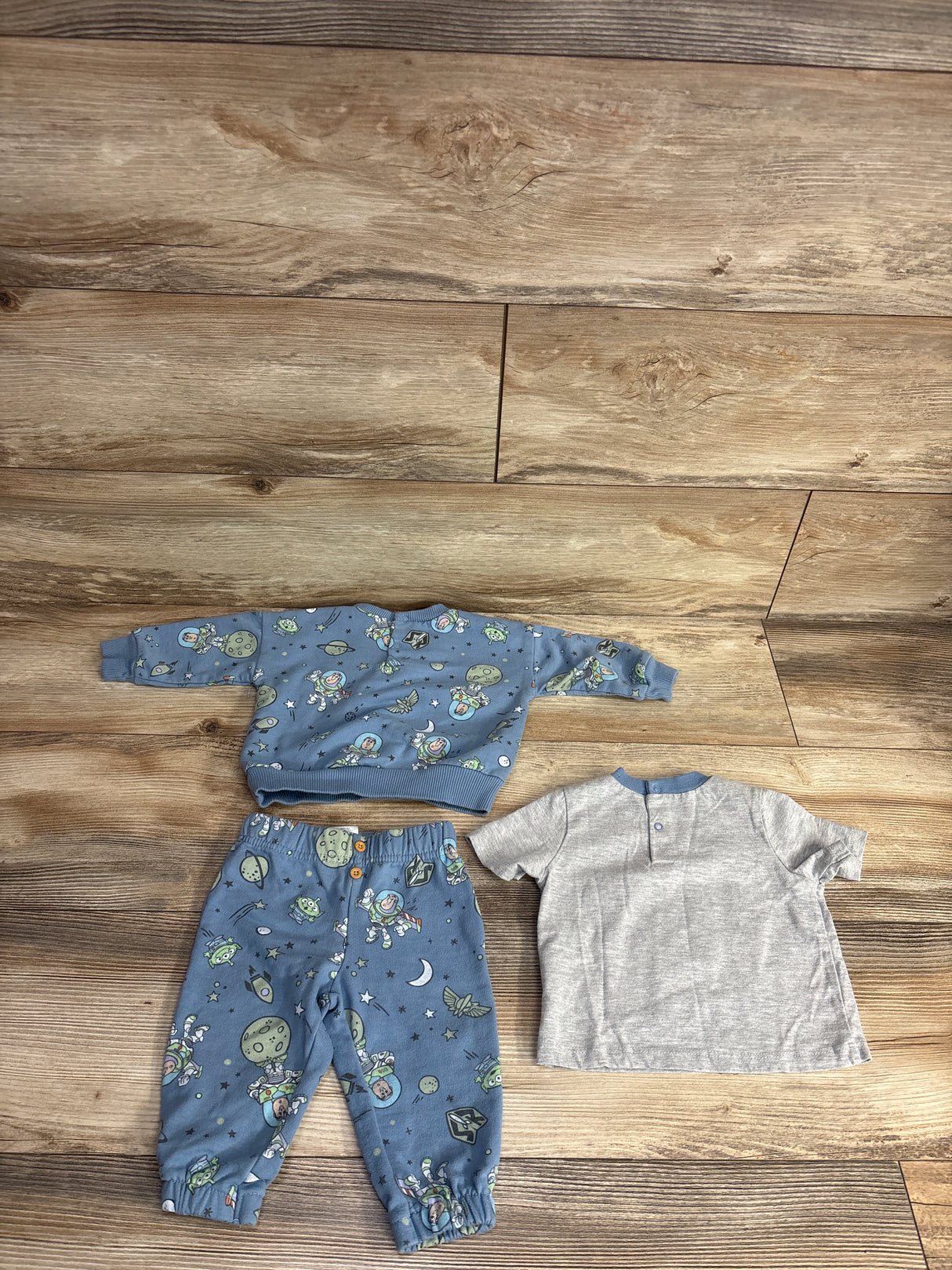 Disney Baby 3pc Buzz Lightyear Sweatshirt & Bottoms Set Light Blue sz 3-6m