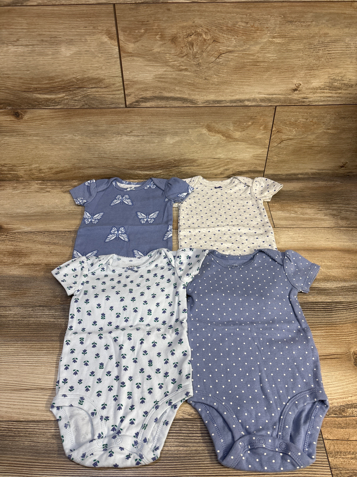 Carter's 4pk Bodysuit Set Blue sz 6m