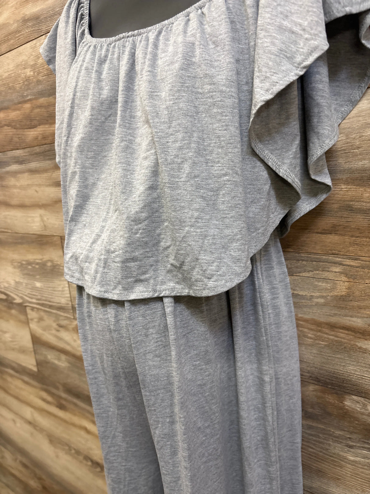 NEW Cupshe Maternity Short Sleeve Off-the-Shoulder Jumpsuit Grey sz Large