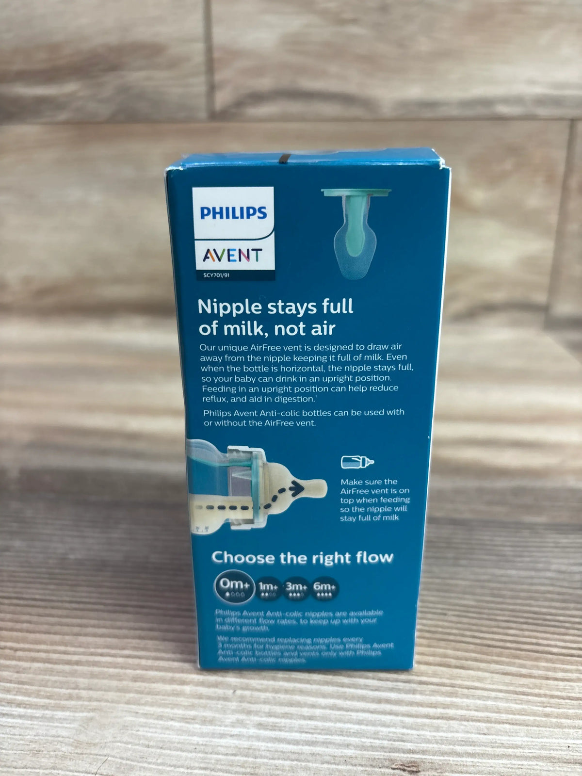NEW Philips Avent Anti-Colic Baby Bottle with AirFree Vent Slow Flow 1, 4oz 0m+