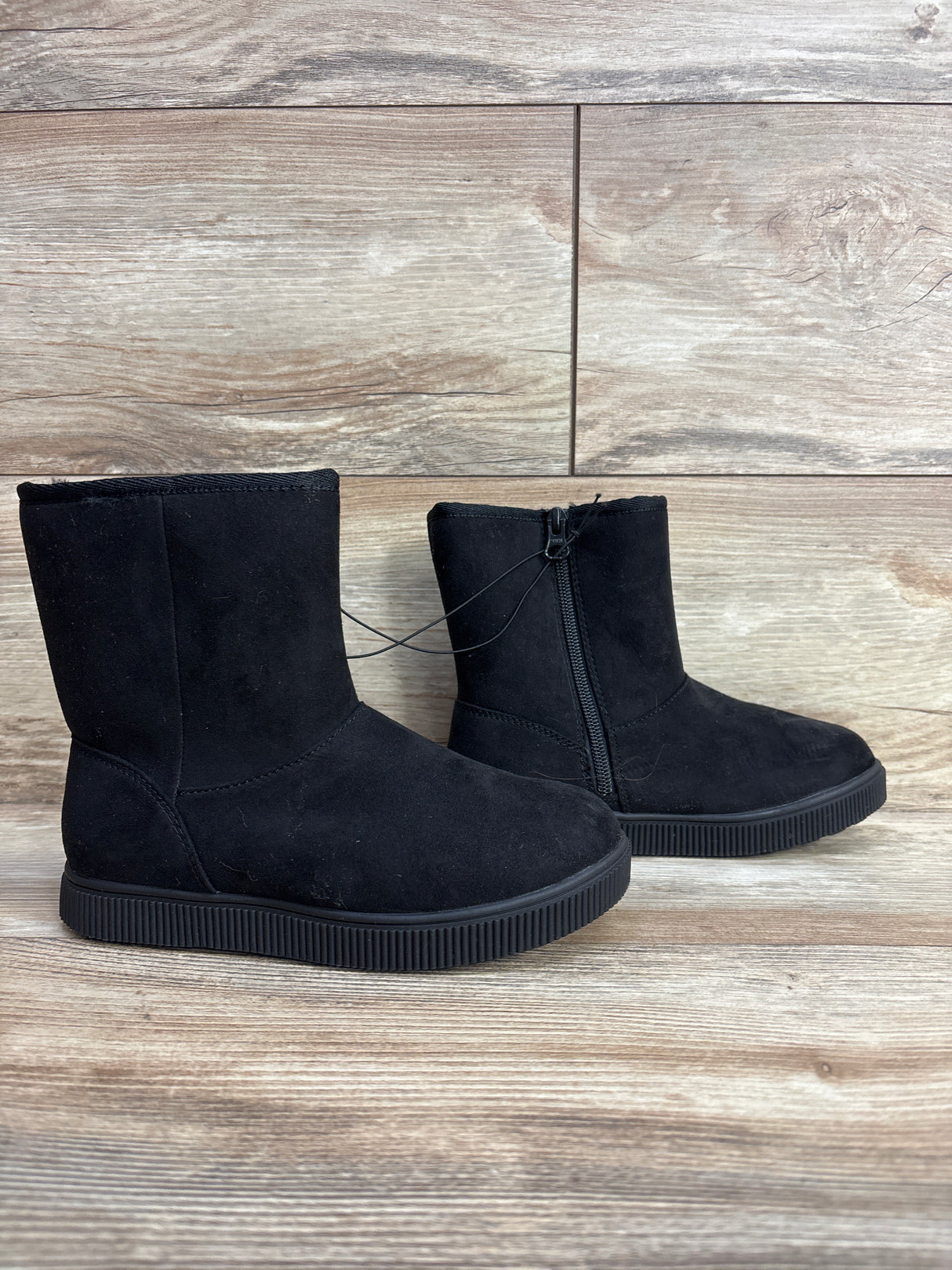 NEW Cat & Jack Holland Shearling Style Boots Black sz 13c
