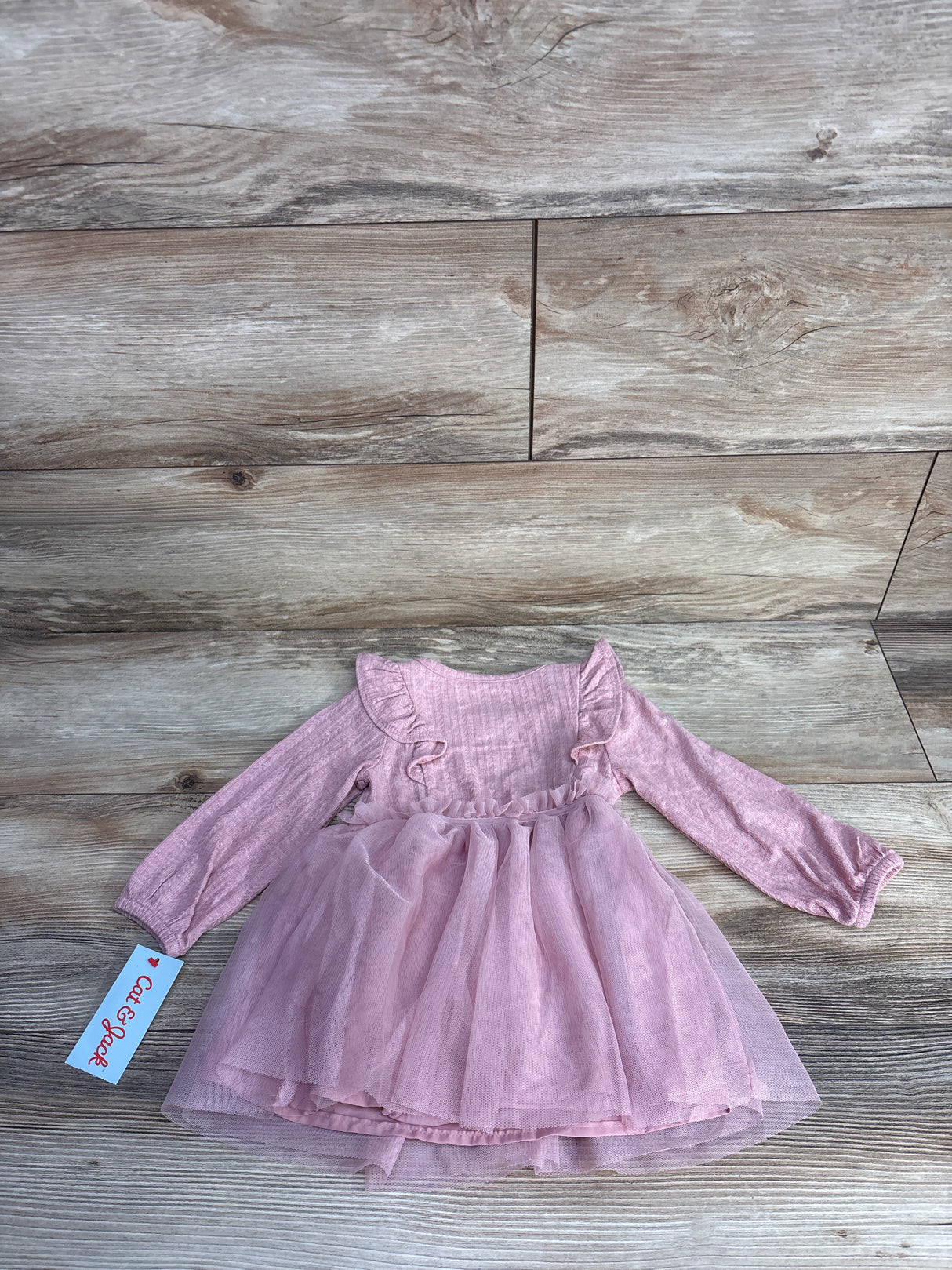NEW Cat & Jack Ruffled Tulle Dress Pink sz 12m