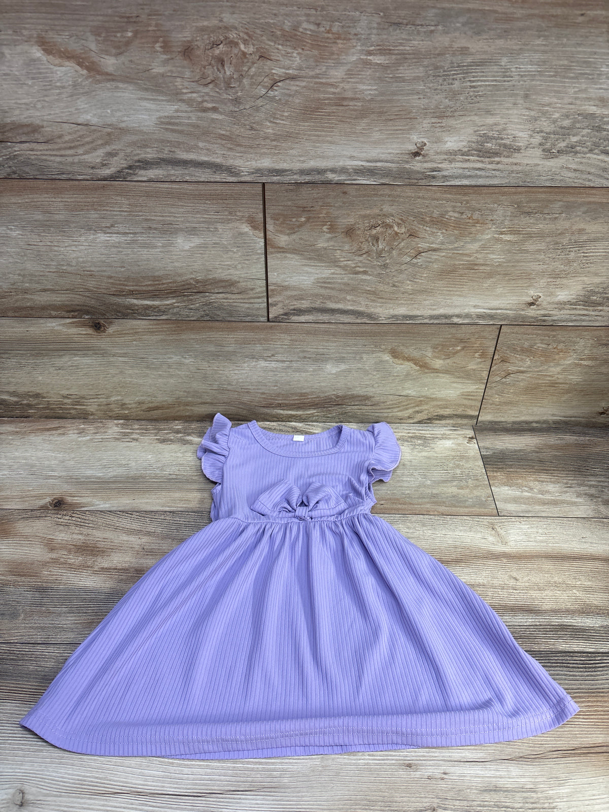 Ribbed Flutter Sleeve Dress Purple sz 2-3T