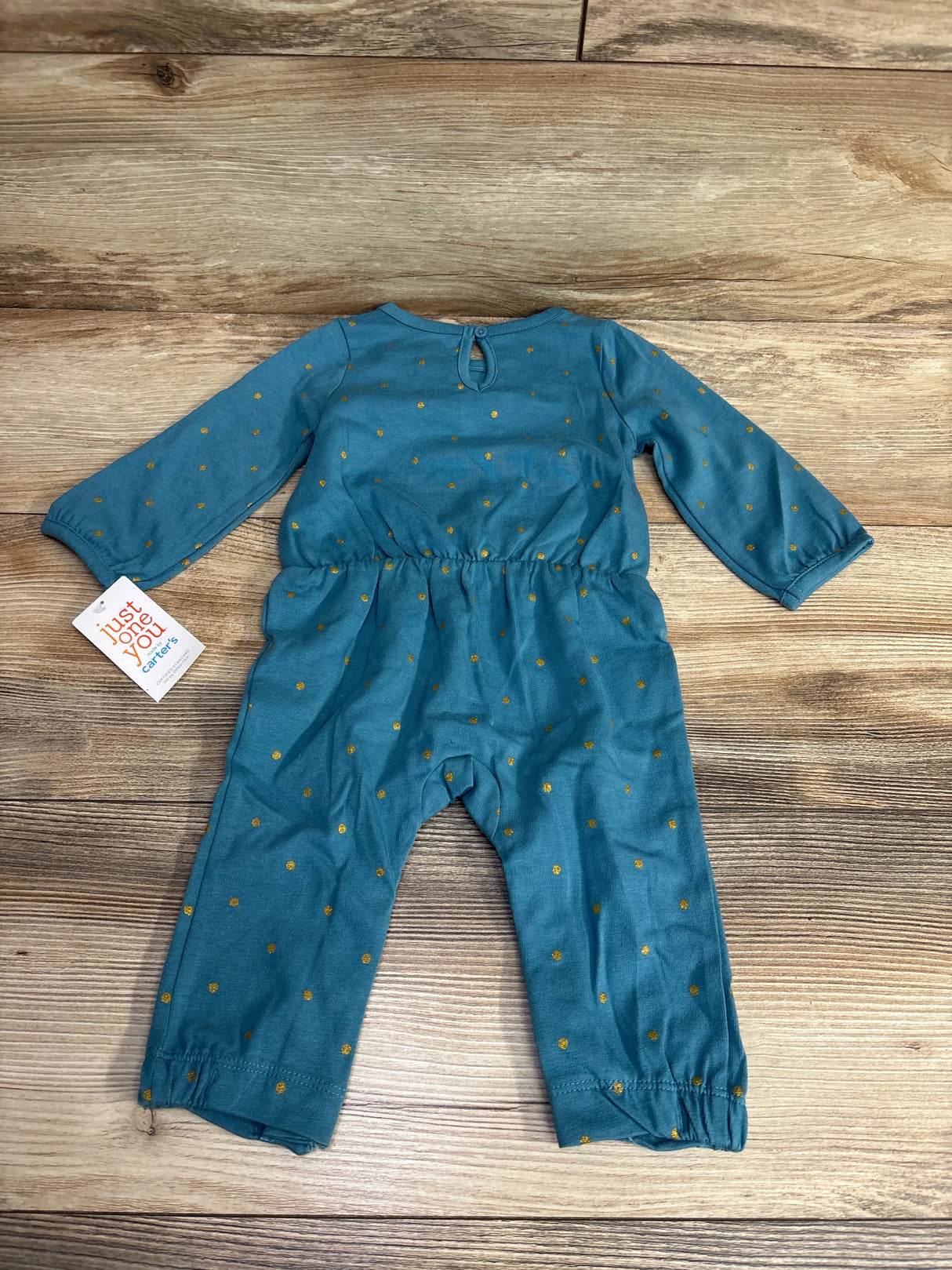 NEW Just One You Metallic Polka Dot Coverall Teal sz 6m