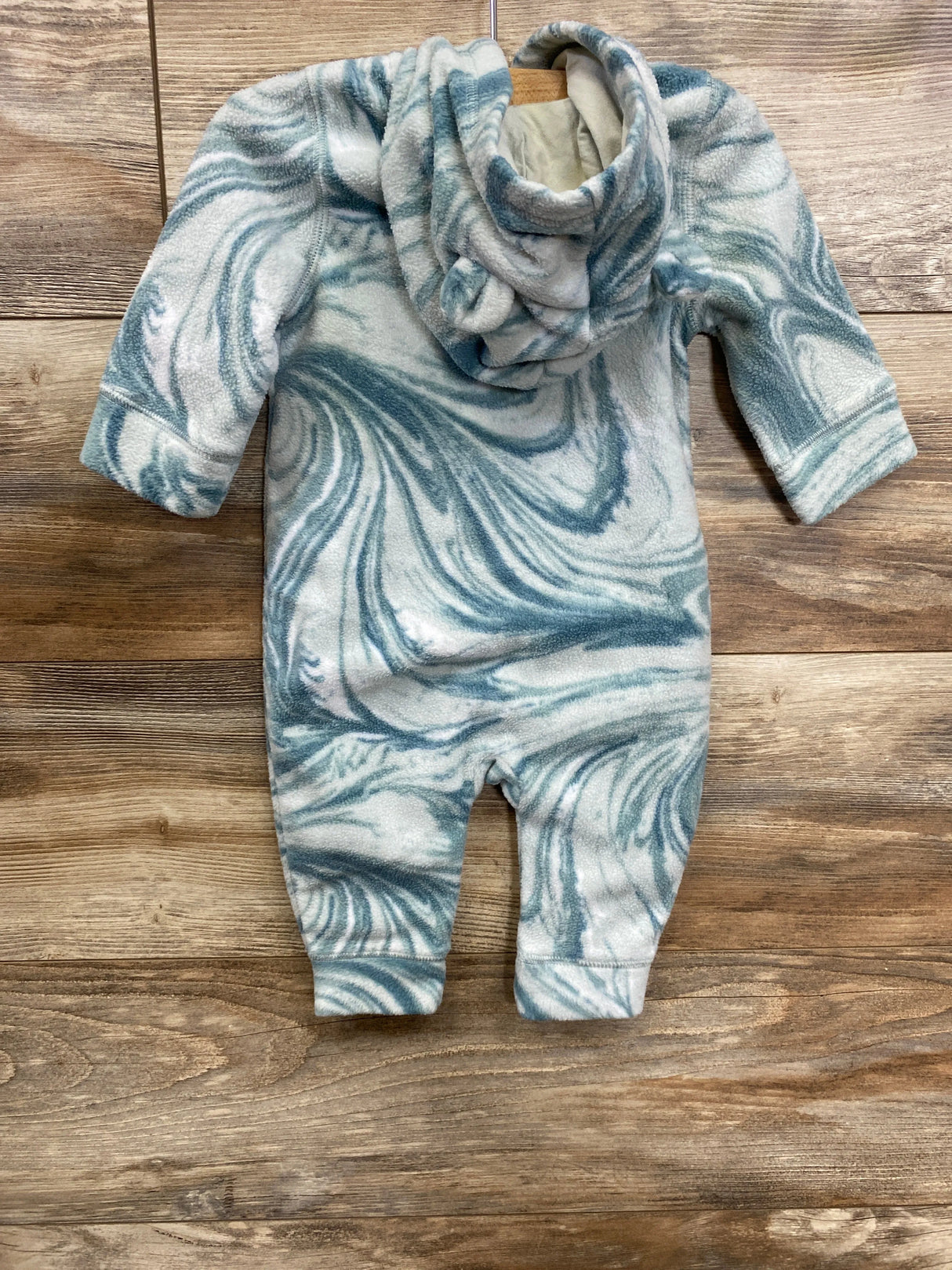 Baby Gap Fleece Hooded Coverall Blue sz 3-6m