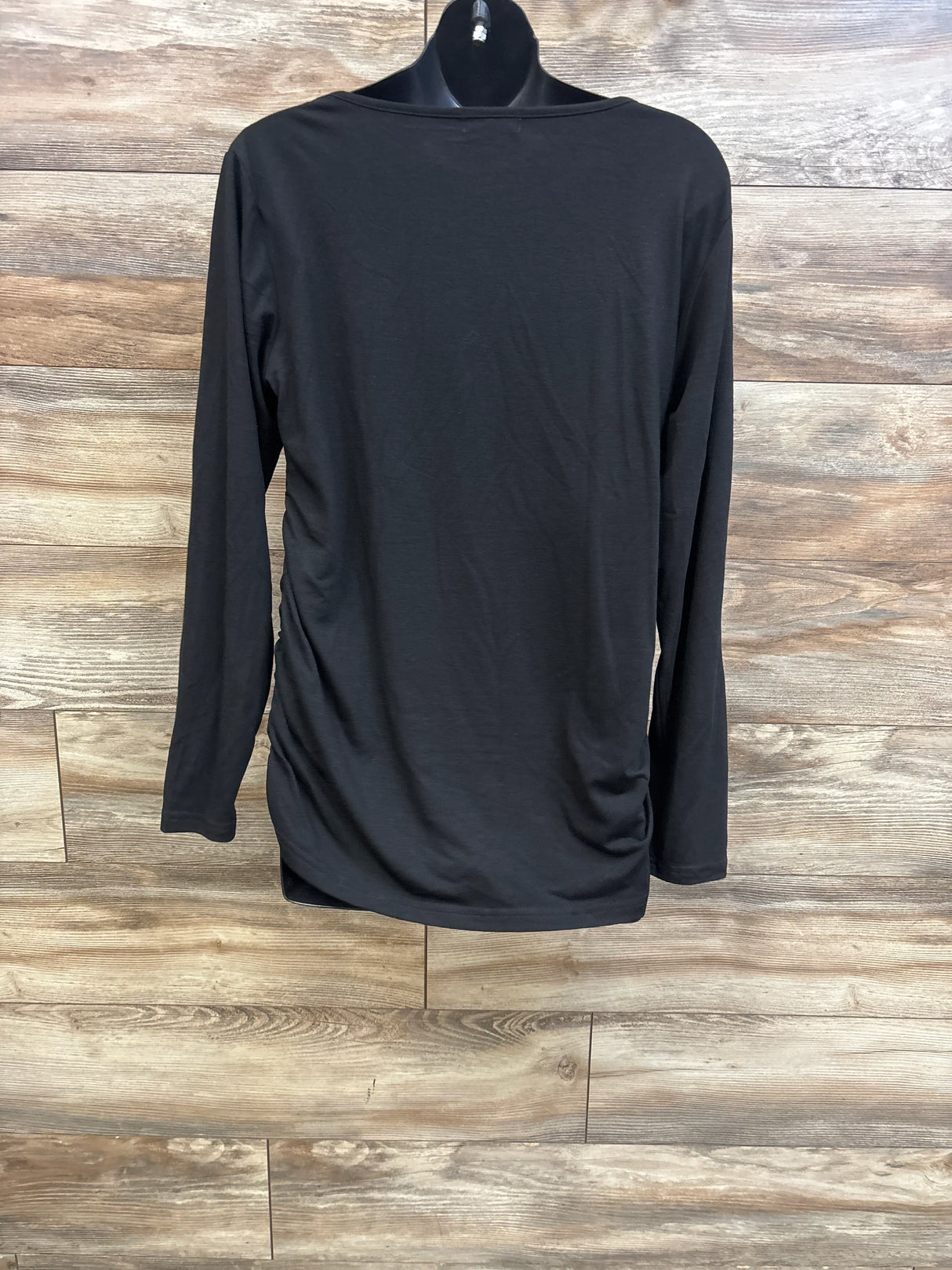 BHome Maternity Ruched Long Sleeve Shirt Black sz XL