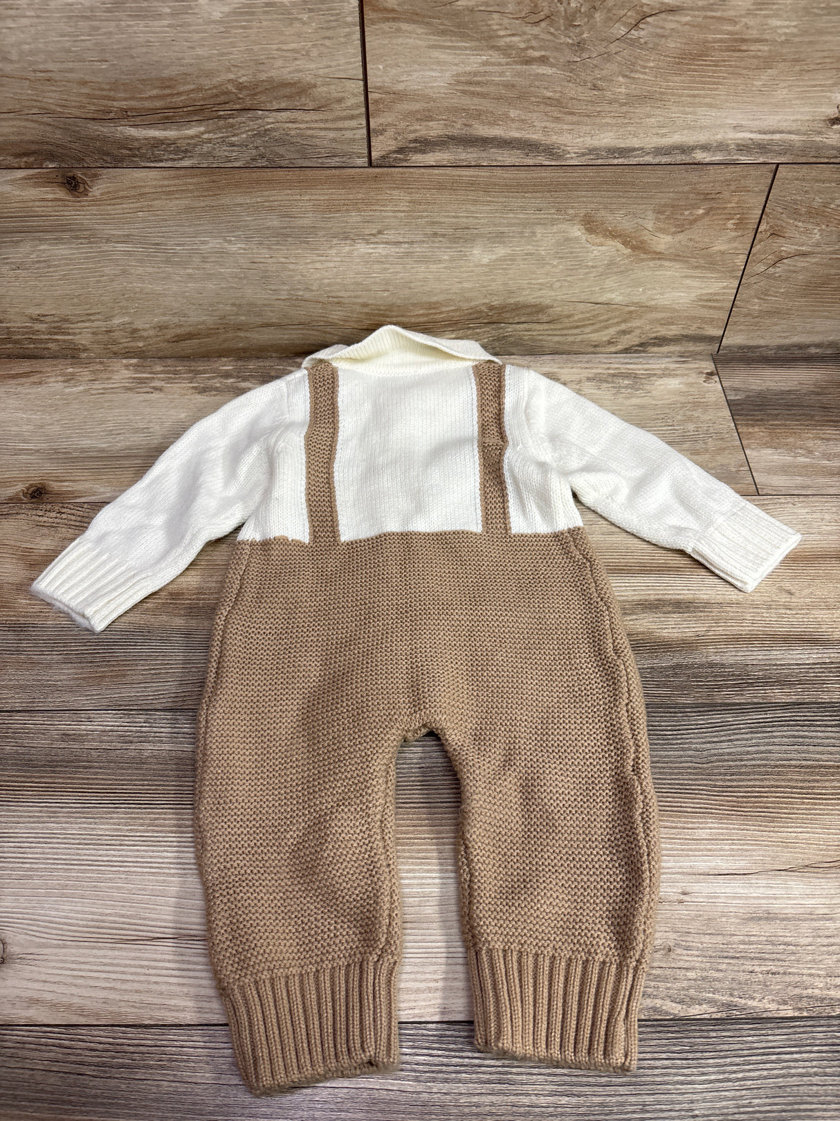 Xingqing Sweater-Knit Gentlemen Coverall White sz 6/9m