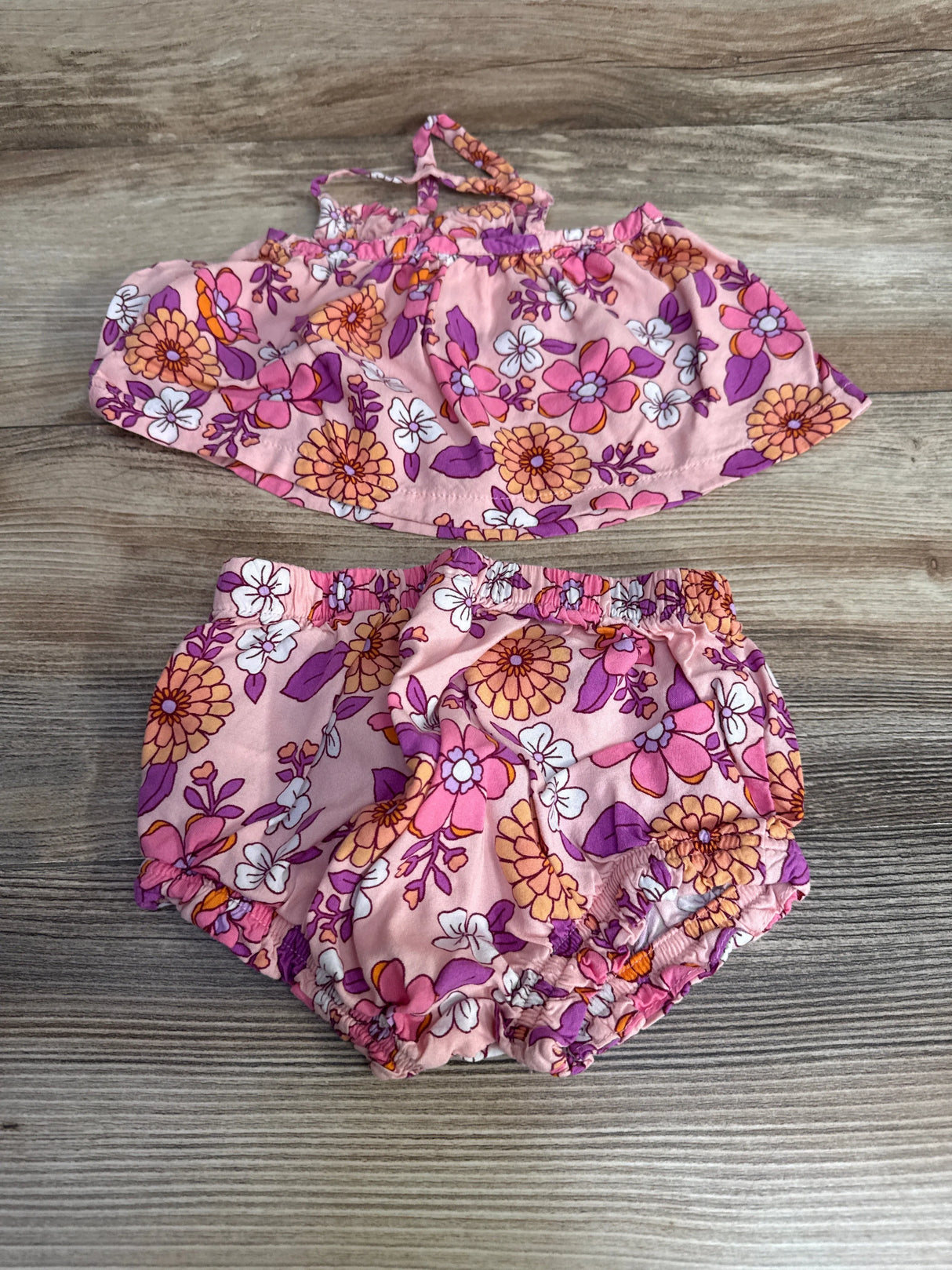 Cat & Jack 2pc Floral Top & Bottoms Pink sz 6-9m - Me n Mommy To Be