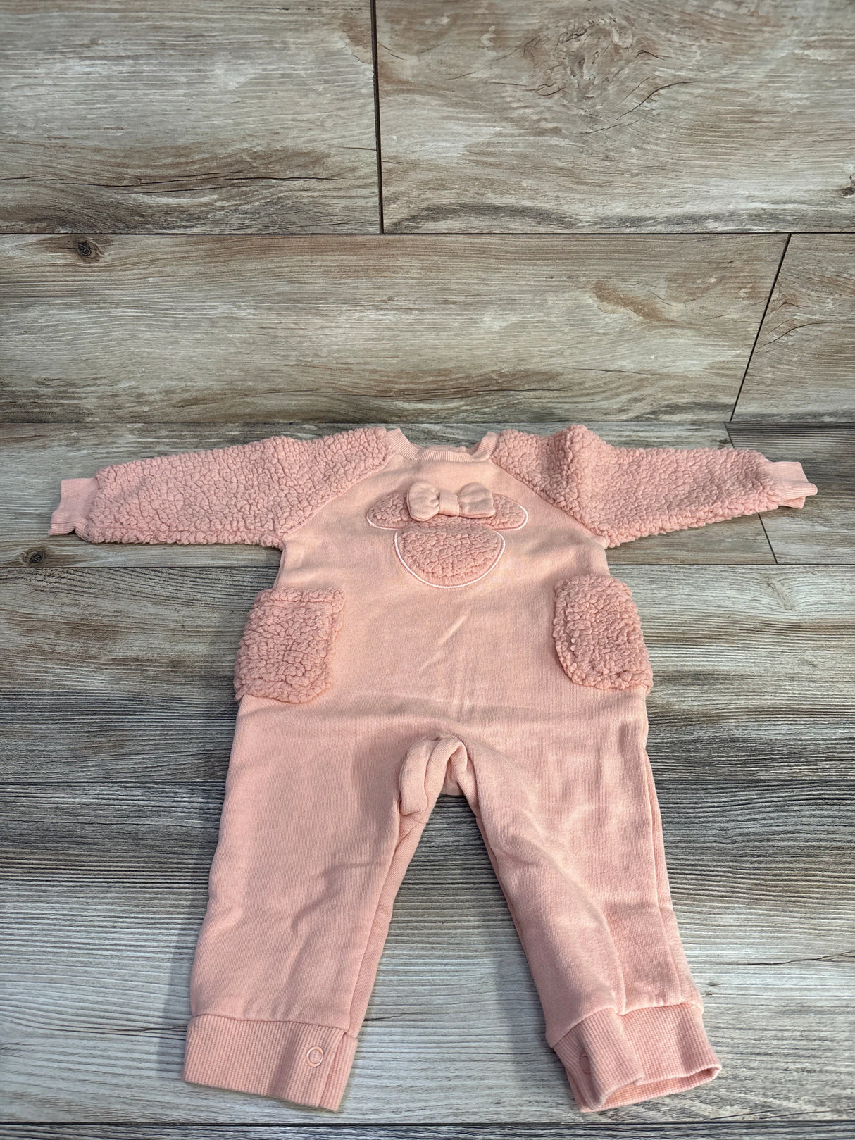 Disney Baby Minnie Mouse Sherpa Coverall Pink sz 6-9m