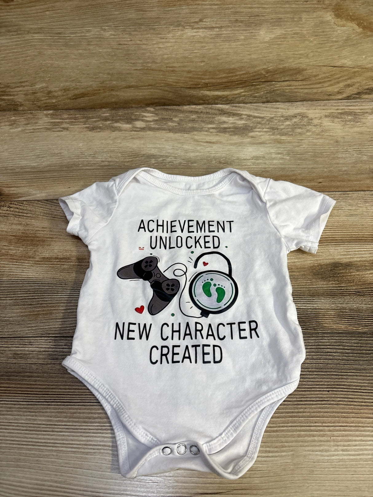 Zcaynger Achievement Unlocked Bodysuit White sz 3-6m