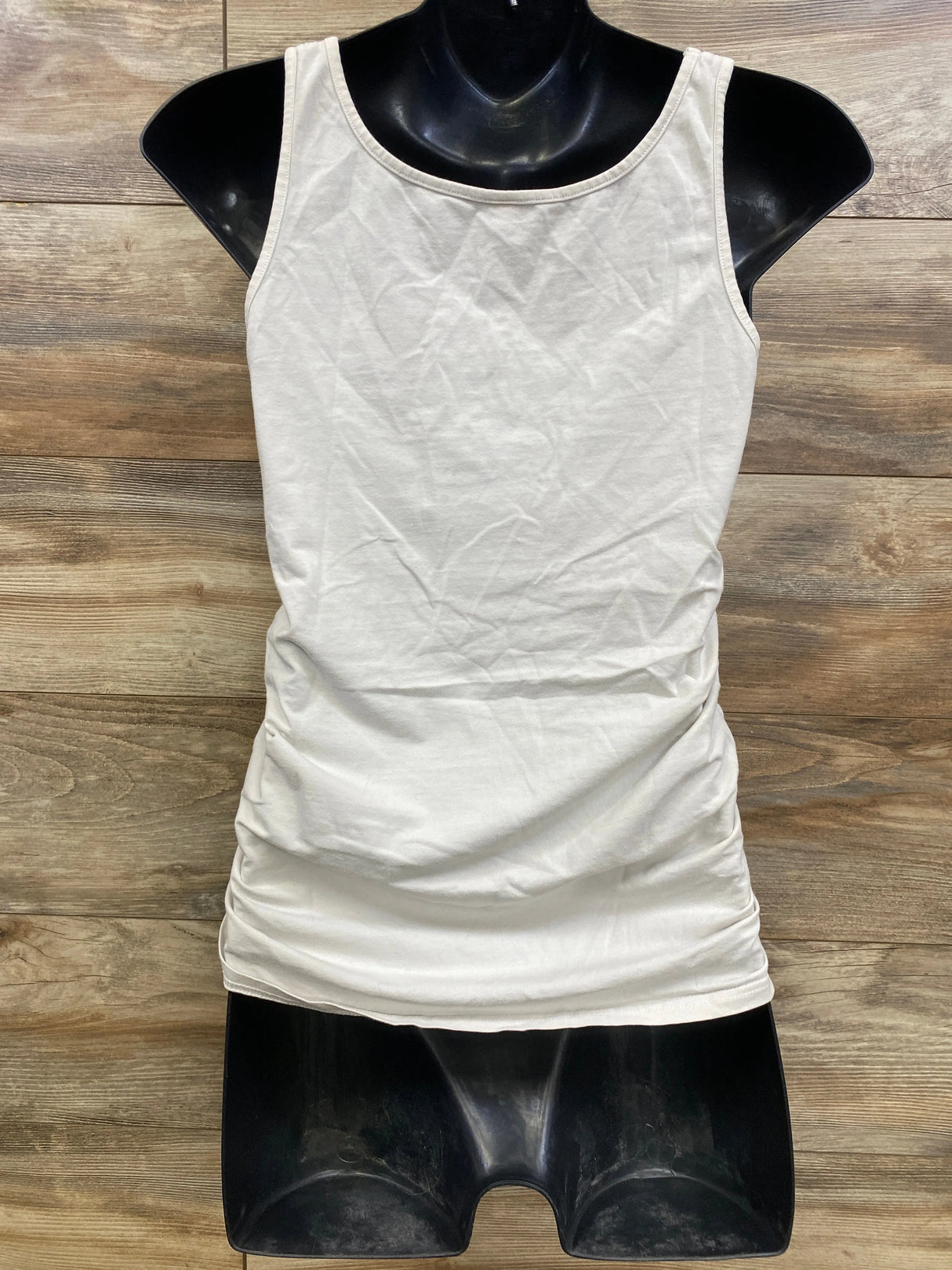 Ruched Maternity Tank Top White sz Small - Me n Mommy To Be