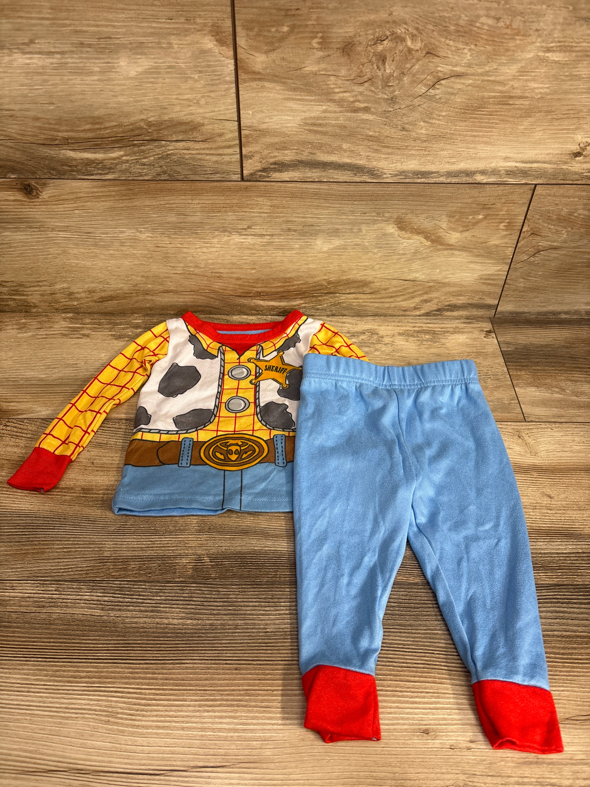 Disney Pixar Toy Story 2pc Woody Pajama Set Yellow sz 18m