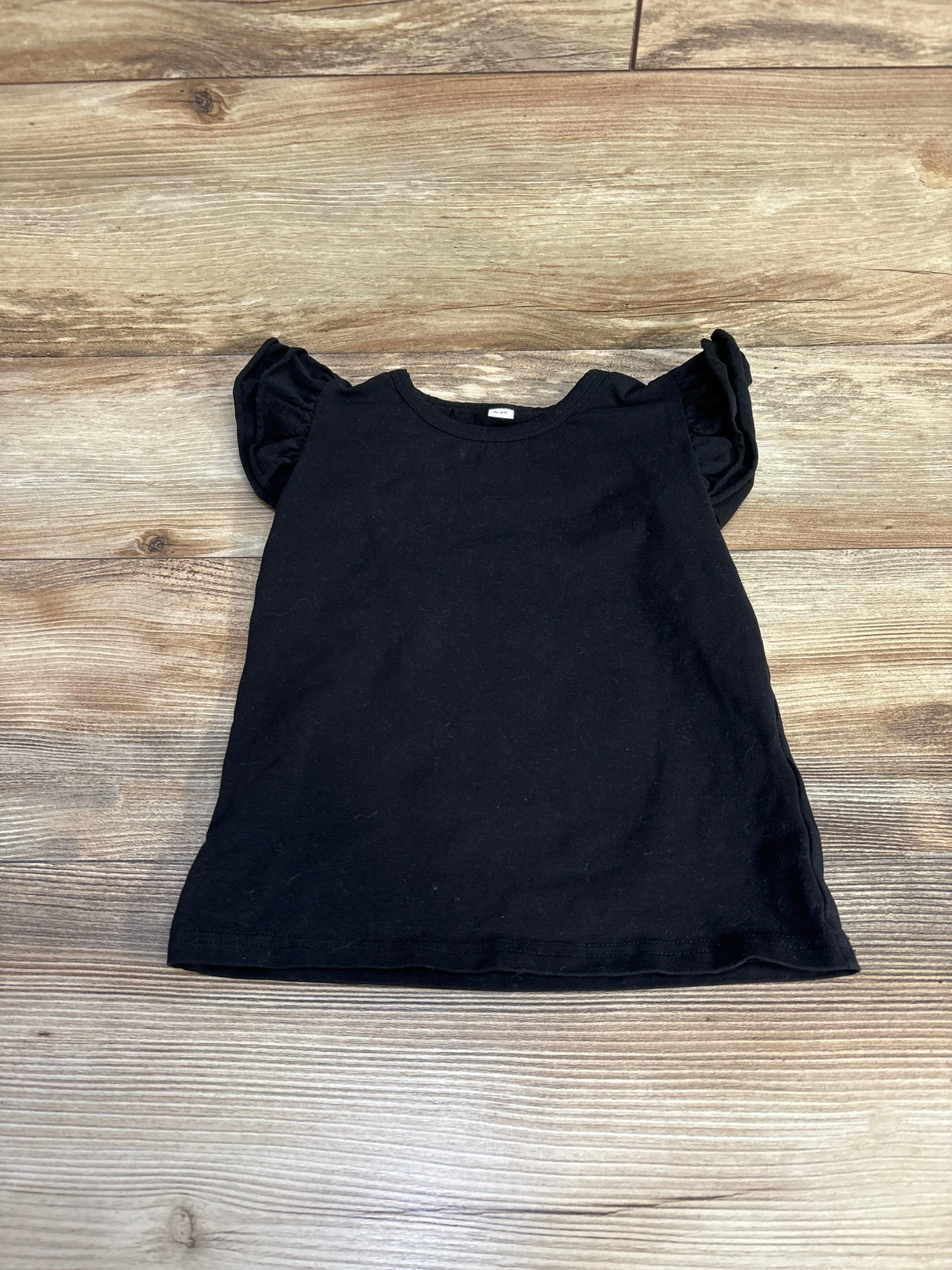 Flutter Sleeve Solid Shirt Black sz 3-4T